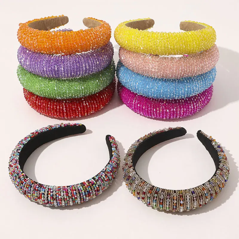 Luxury Shiny Full Crystal Head Hoop Wide-Brimmed Headband Women Rhinestone Headband Sponge Point Diamond Hair Accessories Turban 
Luxury Shiny Full Crystal Head Hoop Wide-Brimmed Headband Women Rhinestone Headband Sponge Point Diamond Hair Accessories Turban