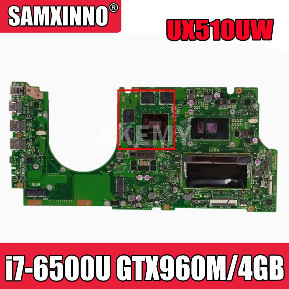 UX510UW mainboard For ASUS UX510UWK UX510UW UX510U U5000U UX510UXK laptop motherboard i7-6500U GTX960M/4GB DDR4-8GB-RAM
UX510UW mainboard For ASUS UX510UWK UX510UW UX510U U5000U UX510UXK laptop motherboard i7-6500U GTX960M/4GB DDR4-8GB-RAM
