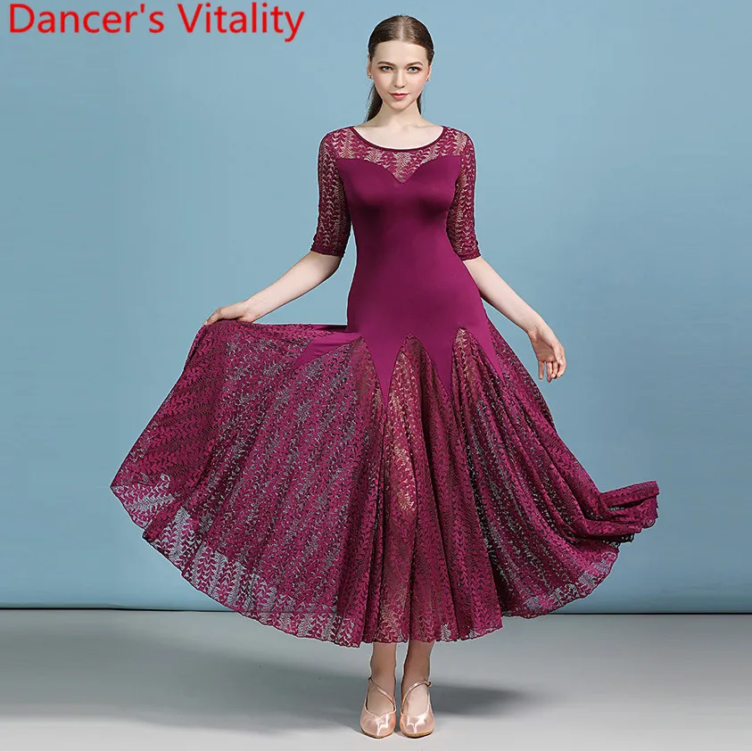Adult Modern Dance Clothes National Standard Dance Wear Lace Splicing Big Hemlines Dress Ballroom Waltz Jazz Dancing Costume
Adult Modern Dance Clothes National Standard Dance Wear Lace Splicing Big Hemlines Dress Ballroom Waltz Jazz Dancing Costume