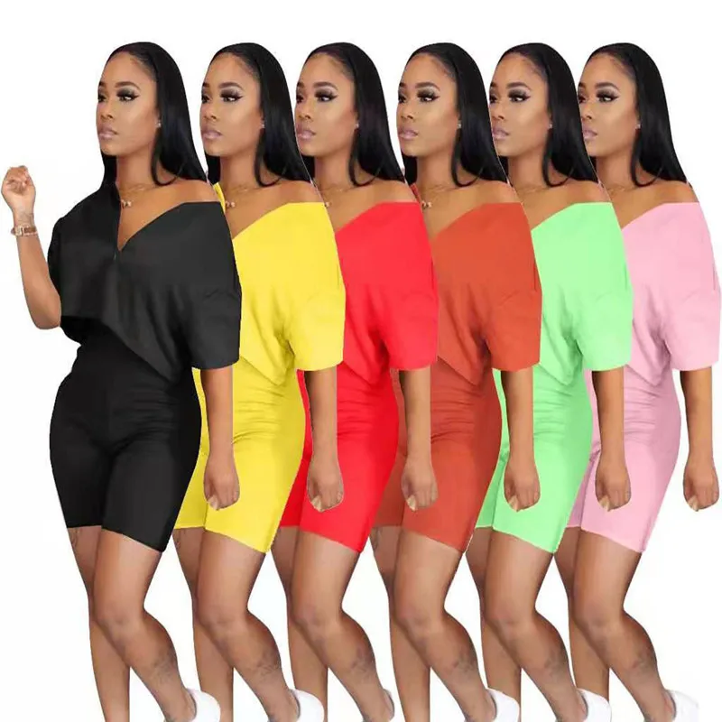 Женский спортивный костюм из двух предметов, однотонная летняя одежда, короткий топ на молнии с коротким рукавом и велосипедные шорты, комп... 
Женский спортивный костюм из двух предметов, однотонная летняя одежда, короткий топ на молнии с коротким рукавом и велосипедные шорты, комп...