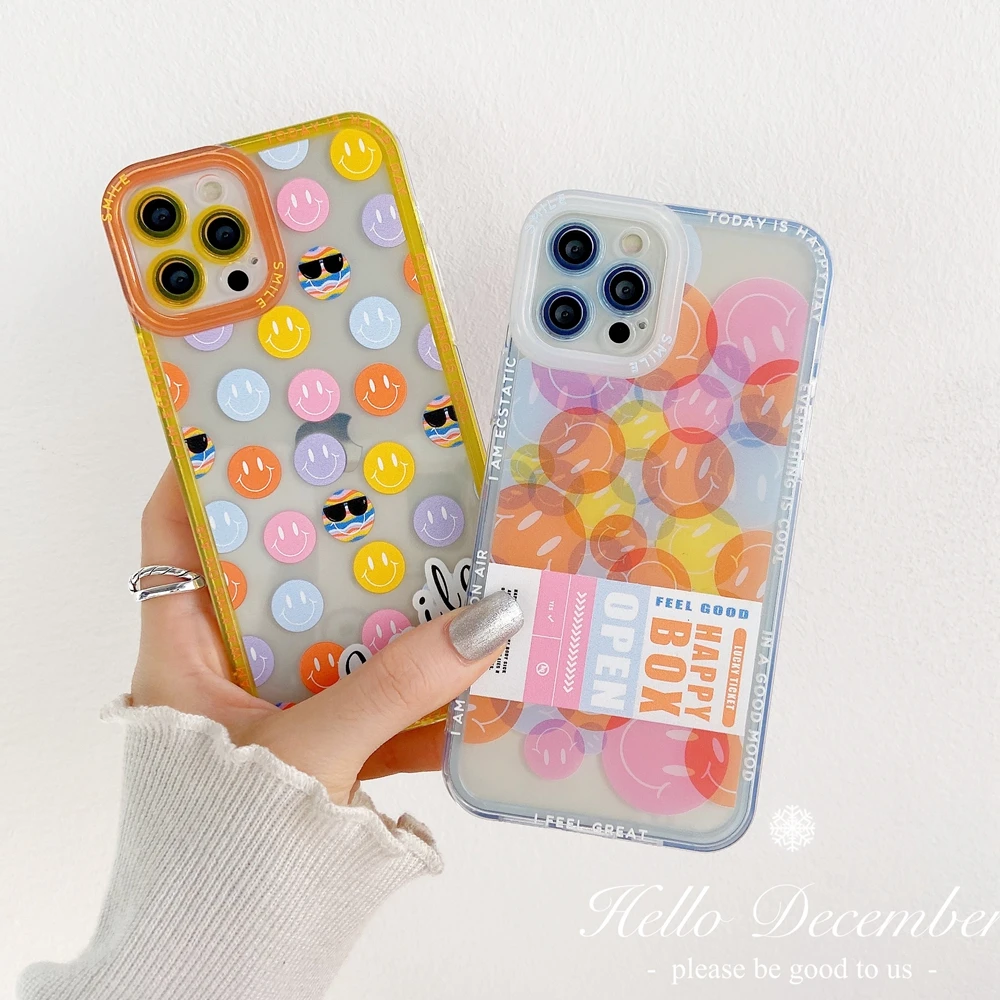 Phone Case For iPhone 11 12 13 Pro X XR XS Max 7 8 Plus SE 202 Fashion Cartoon Smile Face Clear Soft TPU Camera protection Cover
Phone Case For iPhone 11 12 13 Pro X XR XS Max 7 8 Plus SE 202 Fashion Cartoon Smile Face Clear Soft TPU Camera protection Cover