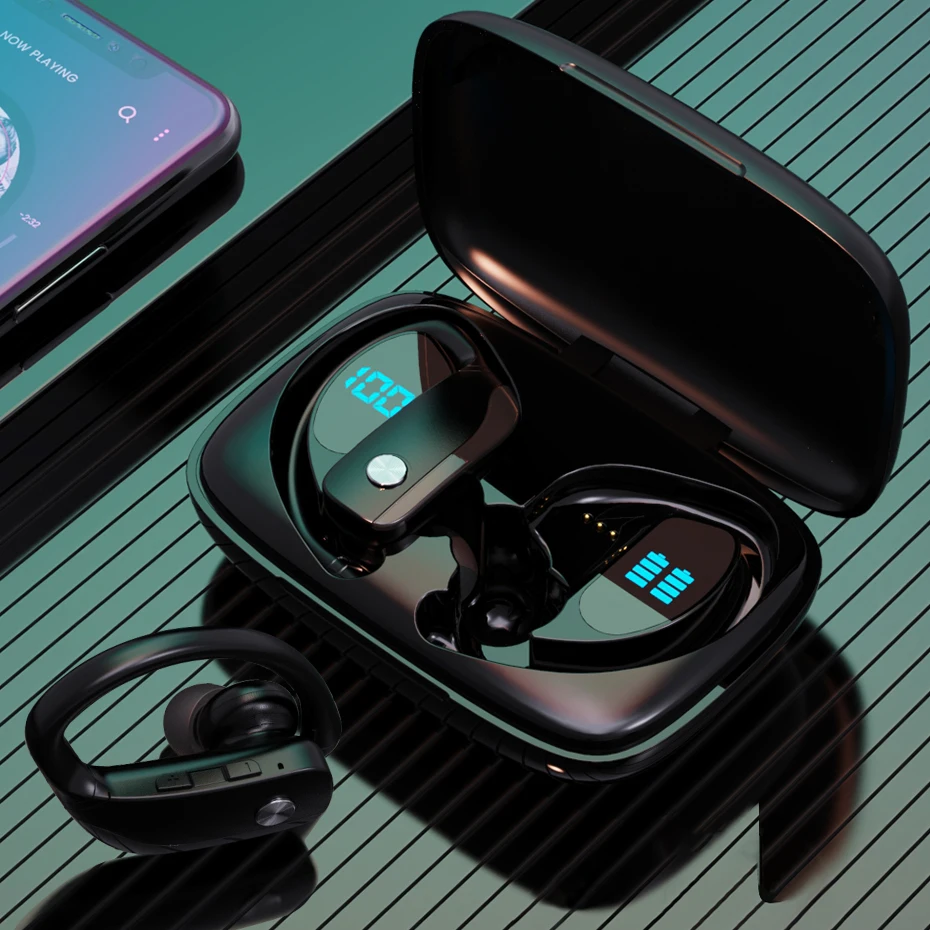 Bluetooth V5.1 наушники, беспроводные наушники с микрофоном, спортивное зарядное устройство для Android IOS, светодиодный дисплей
Bluetooth V5.1 наушники, беспроводные наушники с микрофоном, спортивное зарядное устройство для Android IOS, светодиодный дисплей