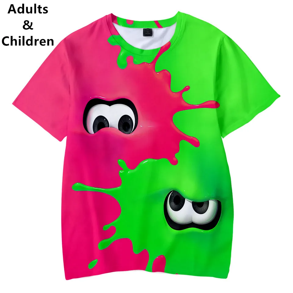 Фото Лидер продаж Детская футболка с надписью Splatoon 2 3D уличная одежда на каждый день