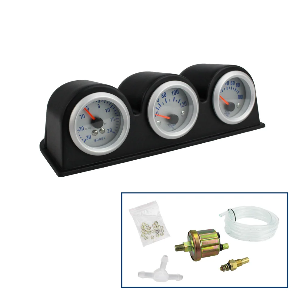 2'' 52MM Triple gauge kit Turbo boost Water Temperature Oil Pressure Gauge Car meter
2'' 52MM Triple gauge kit Turbo boost Water Temperature Oil Pressure Gauge Car meter