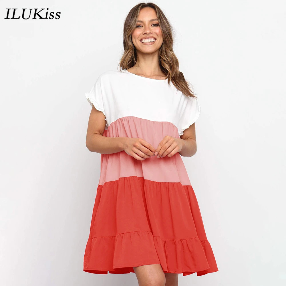 summer loose woman short sleeve dress 2021 fashion women clothing o neck solid patchwork ruffles oversize mini dresses casual
summer loose woman short sleeve dress 2021 fashion women clothing o neck solid patchwork ruffles oversize mini dresses casual
