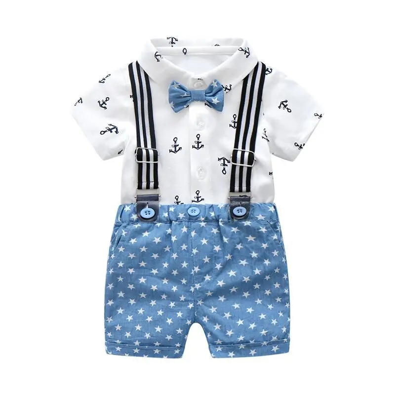 Fashion Gentleman Clothing Cotton Baby Sets Bow Shirt Wholesale Children Outfits Suits White Printed Shirt + Blue Stars Shorts
Fashion Gentleman Clothing Cotton Baby Sets Bow Shirt Wholesale Children Outfits Suits White Printed Shirt + Blue Stars Shorts