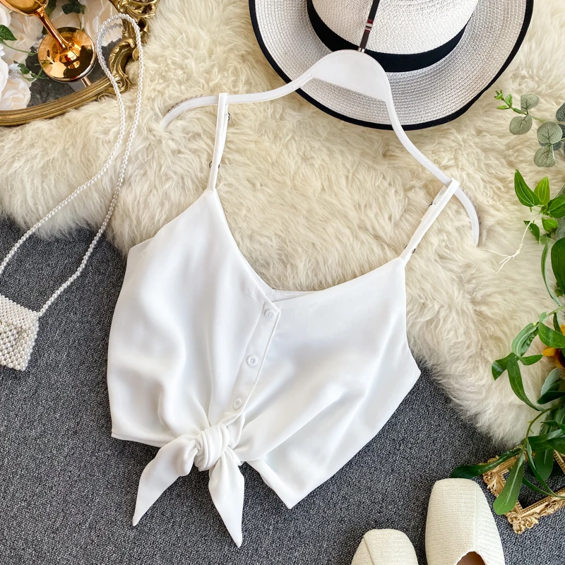 Yzeqi Sexy Summer Women Backless Slim Ruffled Bandage Female Blouse Shirt Sleeveless Girl Crop Tops Streetwear Casual Tee 2020 
Yzeqi Sexy Summer Women Backless Slim Ruffled Bandage Female Blouse Shirt Sleeveless Girl Crop Tops Streetwear Casual Tee 2020