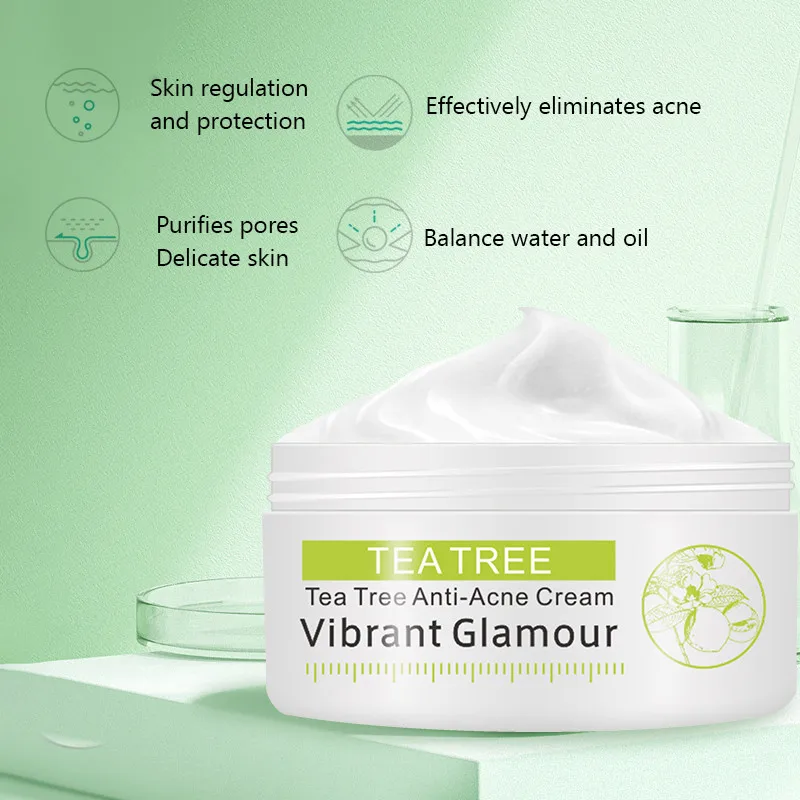 VIBRANT GLAMOUR Tea Tree Anti-Acne Face Cream Oil Control Shrink Pore Repair Spot Whitening Moisturize Nourish Facial Skin Care
VIBRANT GLAMOUR Tea Tree Anti-Acne Face Cream Oil Control Shrink Pore Repair Spot Whitening Moisturize Nourish Facial Skin Care