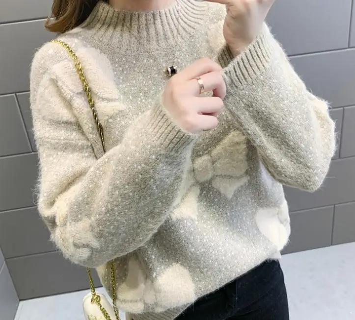 2020 Women in spring and autumn winter with New style fashion Long sleeve round collar Set head Sweater coat
2020 Women in spring and autumn winter with New style fashion Long sleeve round collar Set head Sweater coat