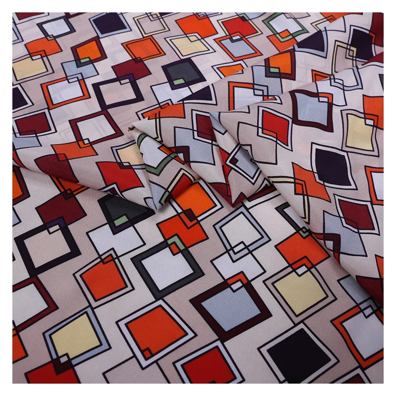 Geometric Pattern Digital Inkjet Printed Fabric Summer Mulberry Silk Crepe De Chine Fashion Dress Shirt Sewing Material
Geometric Pattern Digital Inkjet Printed Fabric Summer Mulberry Silk Crepe De Chine Fashion Dress Shirt Sewing Material
