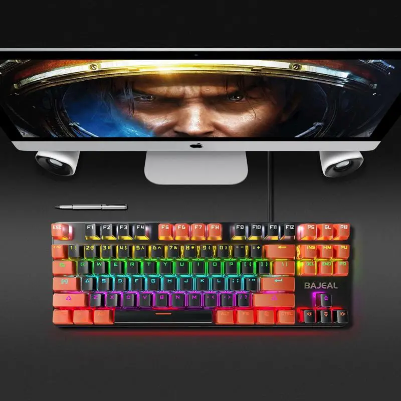 K200 Mechanical Ergonomic Green Axis Keyboard Blue Switch Two-Color Anti-ghosting Key Caps Fashion 87KeysGaming Keyboards
K200 Mechanical Ergonomic Green Axis Keyboard Blue Switch Two-Color Anti-ghosting Key Caps Fashion 87KeysGaming Keyboards