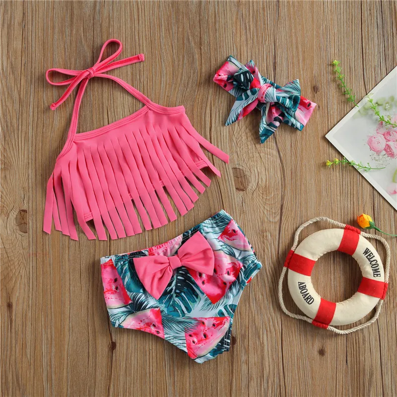 Cute Baby Girl Summer 3Pcs Bikini Set Fashion Toddler Tassel Printed Swimwear Kids Halter Swimsuit Infant Bathing Sets 0-3 Years
Cute Baby Girl Summer 3Pcs Bikini Set Fashion Toddler Tassel Printed Swimwear Kids Halter Swimsuit Infant Bathing Sets 0-3 Years