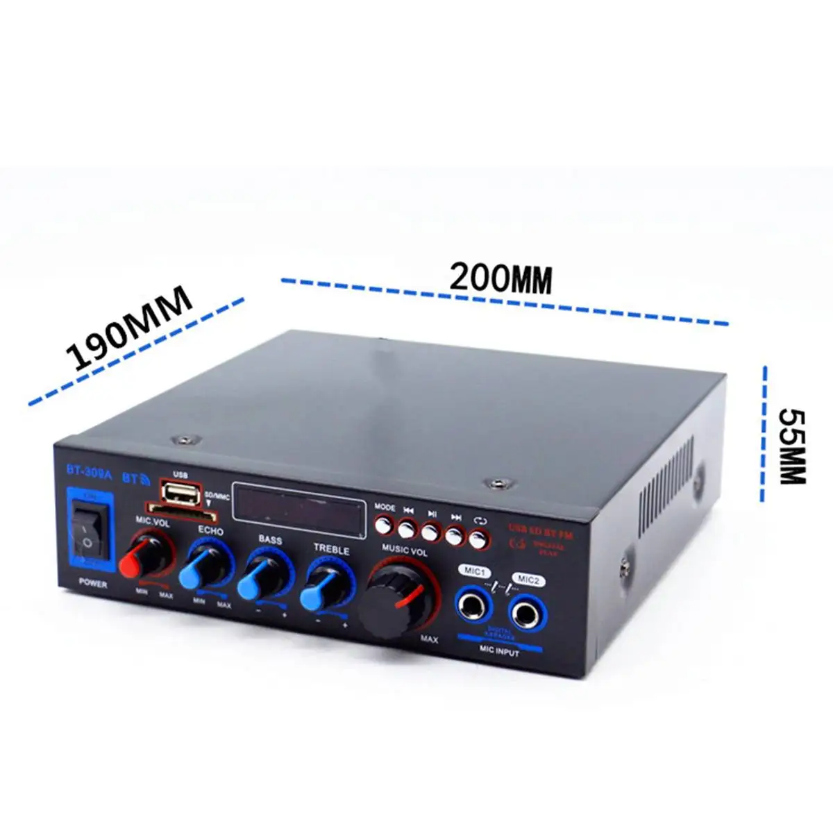 800W Bluetooth Amplifier 2 channel Home Theater Amplifiers Car Amplifier Audio Power Amplifier Karaoke Music Center Support Mic
800W Bluetooth Amplifier 2 channel Home Theater Amplifiers Car Amplifier Audio Power Amplifier Karaoke Music Center Support Mic