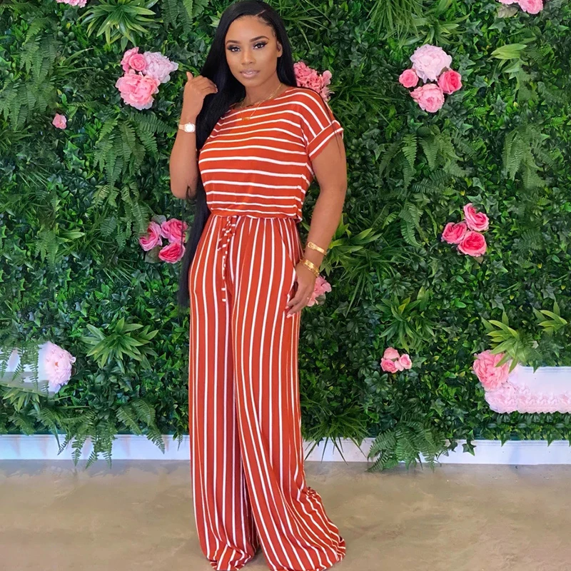 Sexy Women's Causal Striped Short Sleeve Jumpsuit Loose Printed Striped Long Pants Women Homewear/Out Wear Summer 2021
Sexy Women's Causal Striped Short Sleeve Jumpsuit Loose Printed Striped Long Pants Women Homewear/Out Wear Summer 2021