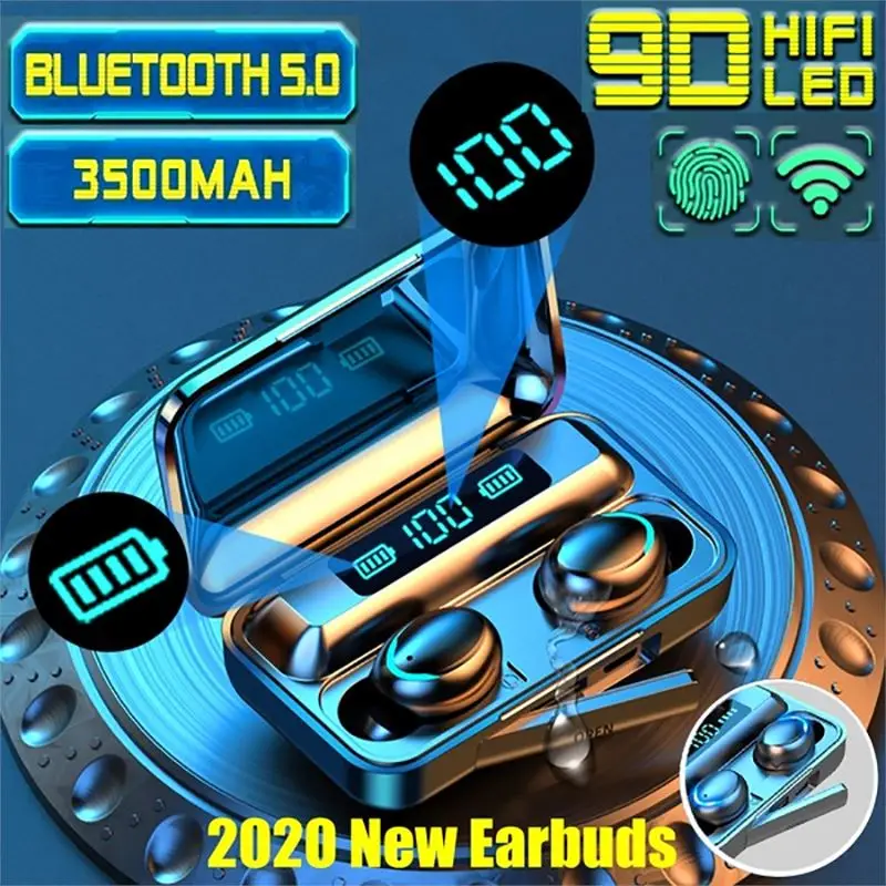 TWS Bluetooth 5.0 Wireless Earbuds Touch LED Digital Display Noise Reduction Stereo In-ear Earphones Sports with Charging Case
TWS Bluetooth 5.0 Wireless Earbuds Touch LED Digital Display Noise Reduction Stereo In-ear Earphones Sports with Charging Case