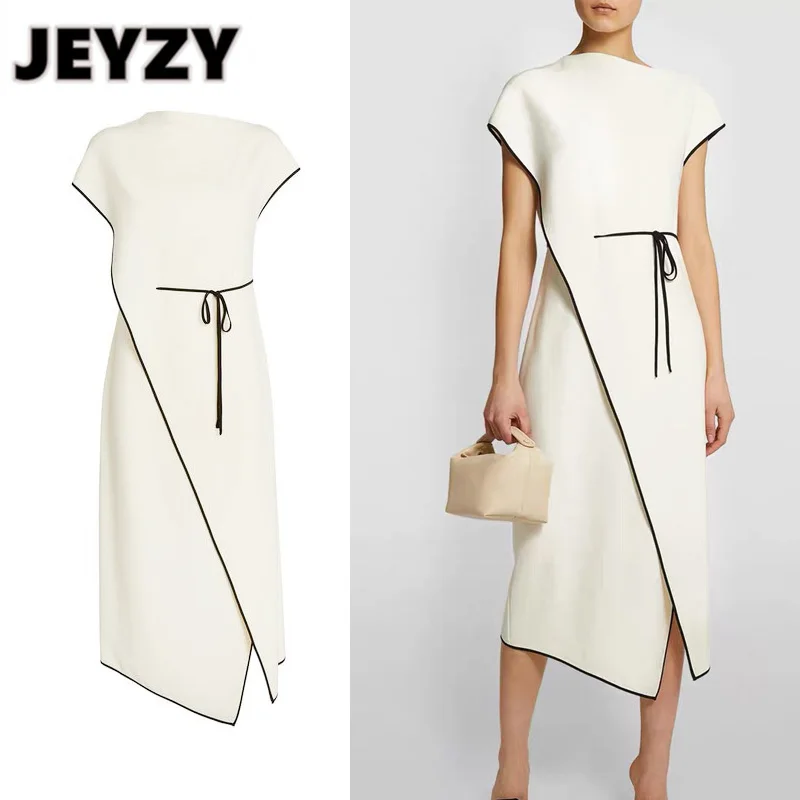Jeyzy designer midi dresses for women white asymmetrical lace up loose casual office lady dress plus size chic vestidos elegant
Jeyzy designer midi dresses for women white asymmetrical lace up loose casual office lady dress plus size chic vestidos elegant