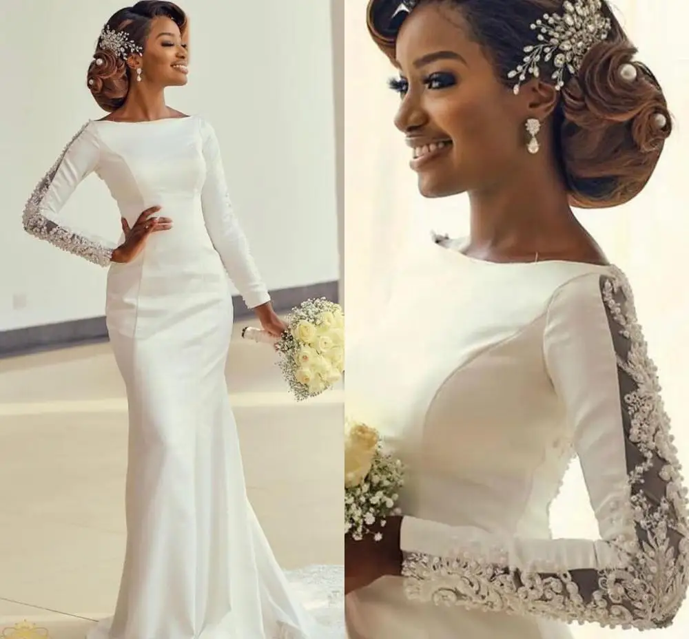 2023 Arabic Dubai Gorgeous Lace Beaded Wedding Dresses Mermaid Long Sleeves Bridal Gowns African Satin Vestidos De Mariee
2023 Arabic Dubai Gorgeous Lace Beaded Wedding Dresses Mermaid Long Sleeves Bridal Gowns African Satin Vestidos De Mariee