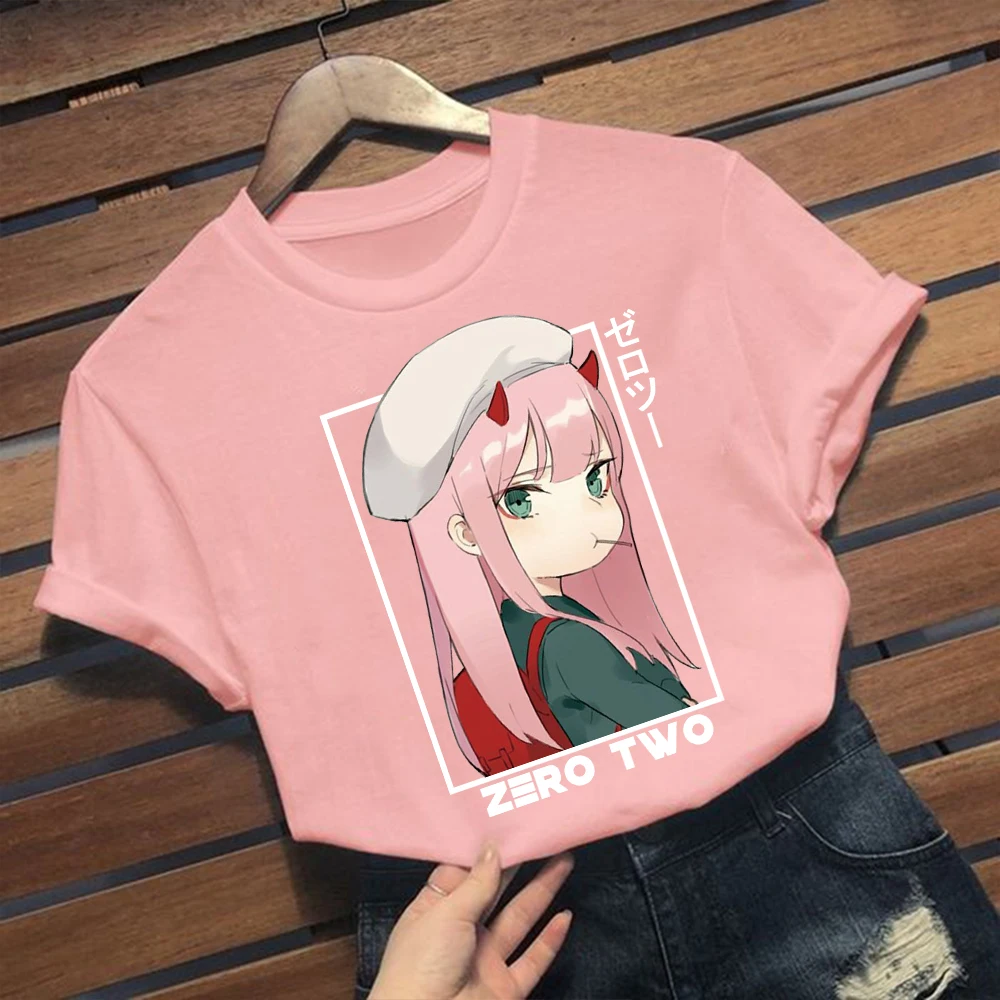 Darling In The Franxx Funny Anime T-shirt Cartoon Zero Two Print Tees Women Harajuku Tops Kawaii Aesthetic Tops Female
Darling In The Franxx Funny Anime T-shirt Cartoon Zero Two Print Tees Women Harajuku Tops Kawaii Aesthetic Tops Female