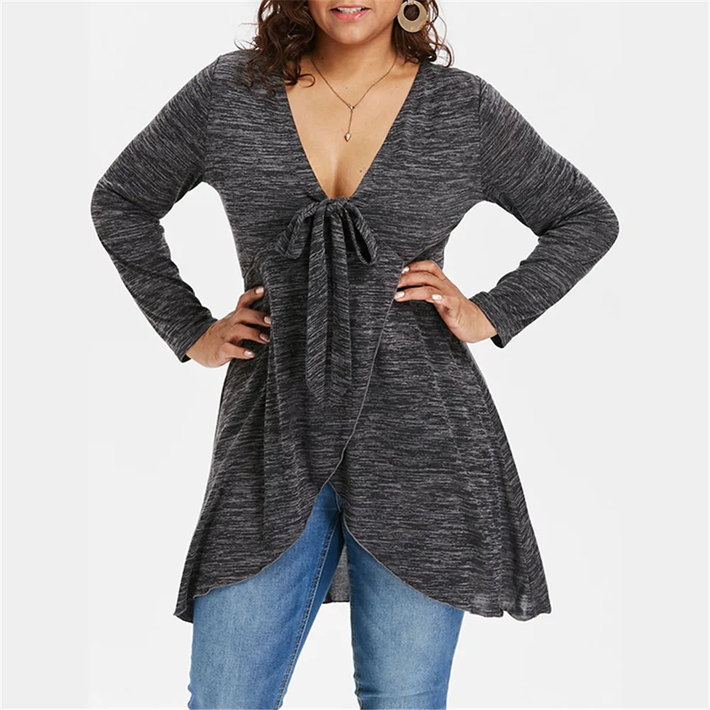 Sale Sexy Fashion Irregular Hem Long Blouse Solid Color Deep V-neck Asymmetrical Plus Size Tops Casual Bow блузка женская
Sale Sexy Fashion Irregular Hem Long Blouse Solid Color Deep V-neck Asymmetrical Plus Size Tops Casual Bow блузка женская