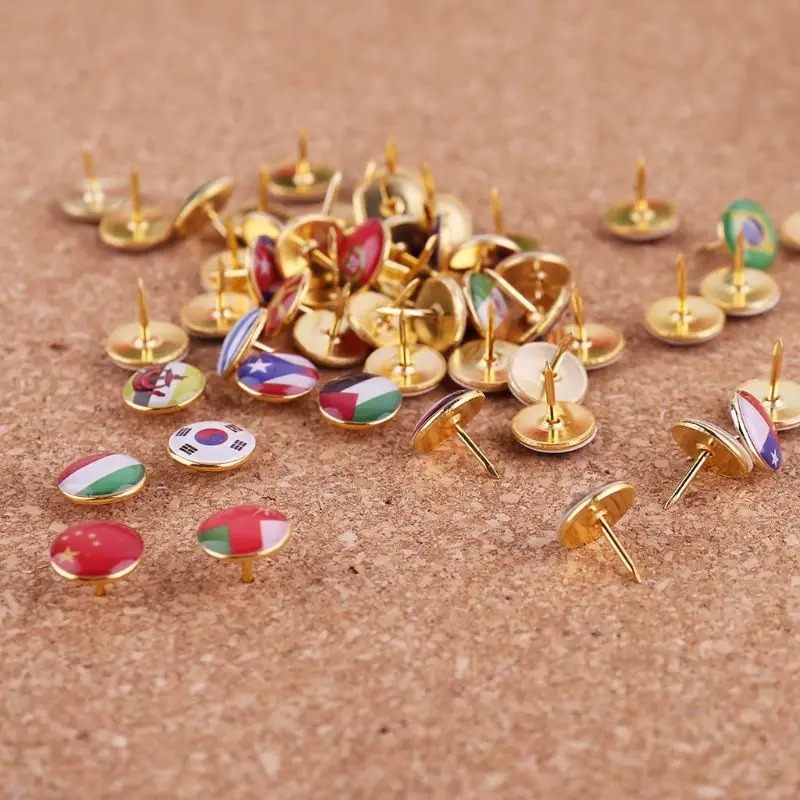 100pcs/box Map Tacks National Flag Glue Thumbtack Push Pins Notice Board Markers 28GE
100pcs/box Map Tacks National Flag Glue Thumbtack Push Pins Notice Board Markers 28GE