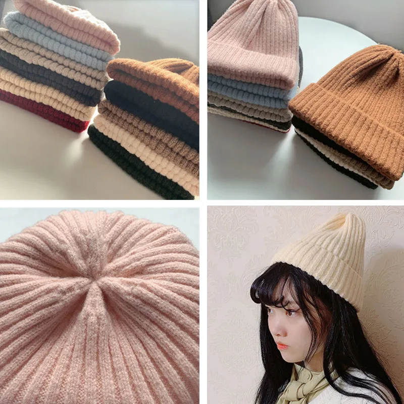 Colors New Candy Winter Hat Women Knitted Hat Warm Soft Trendy Hat Kpop Style Wool Beanie Elegant All-match Hat 
Colors New Candy Winter Hat Women Knitted Hat Warm Soft Trendy Hat Kpop Style Wool Beanie Elegant All-match Hat