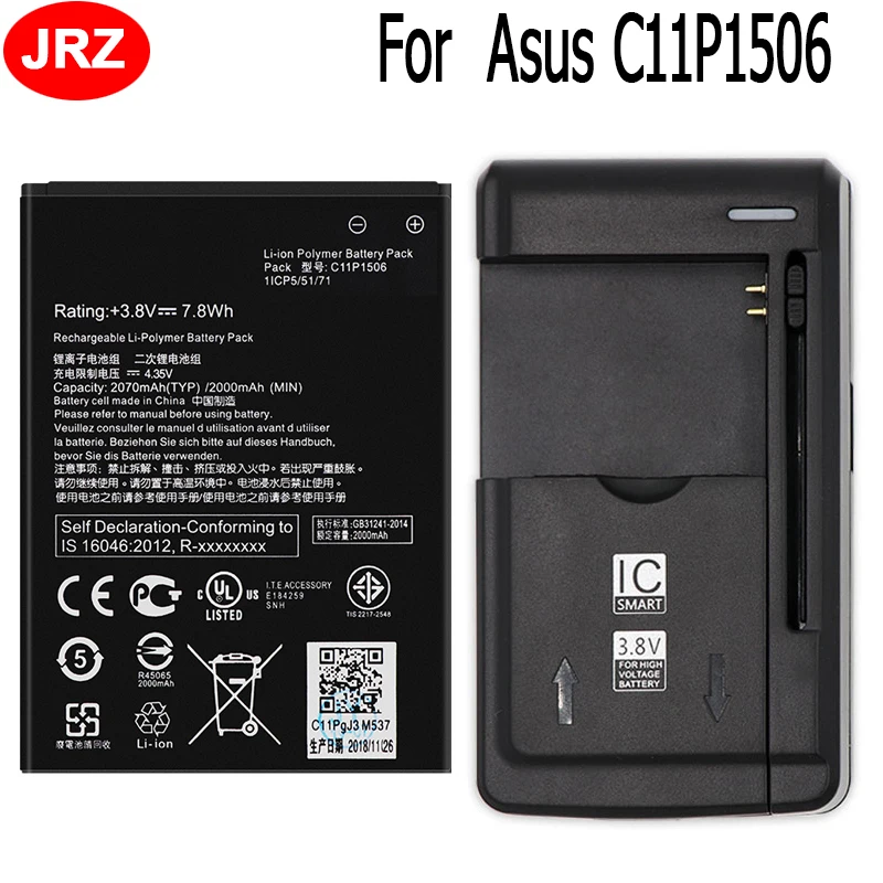For Asus C11P1506 Battery 2070mAh Mobile Phone Batteria Batterie For ASUS Live G500TG ZC500TG Z00VD ZenFone Go+charger
For Asus C11P1506 Battery 2070mAh Mobile Phone Batteria Batterie For ASUS Live G500TG ZC500TG Z00VD ZenFone Go+charger