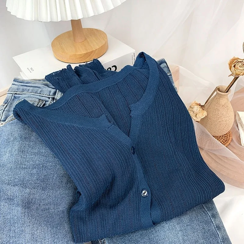 Hollow Out Solid Knitted Women Sweater Cardigan Autumn Winter New 2021 V-Neck Slim Casual All Match Female Outwear Coats Tops
Hollow Out Solid Knitted Women Sweater Cardigan Autumn Winter New 2021 V-Neck Slim Casual All Match Female Outwear Coats Tops
