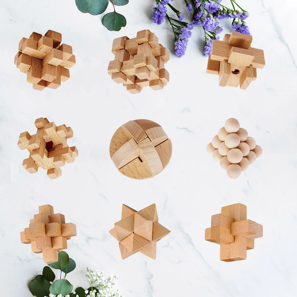 9Pcs Wooden Puzzles Locks Chinese Ming Luban Locks Intellectual Brain Tease Game Educational Toys
9Pcs Wooden Puzzles Locks Chinese Ming Luban Locks Intellectual Brain Tease Game Educational Toys