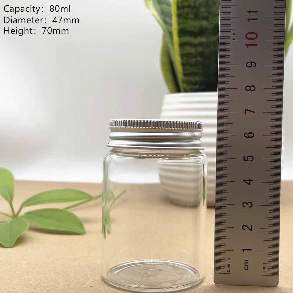 6 pcs/lot 47*70mm 80m Small Glass Bottle Jars Mini Bottles Silver Screw Cap DIY Craft Transparent Candy jars empty Vial bottles
6 pcs/lot 47*70mm 80m Small Glass Bottle Jars Mini Bottles Silver Screw Cap DIY Craft Transparent Candy jars empty Vial bottles