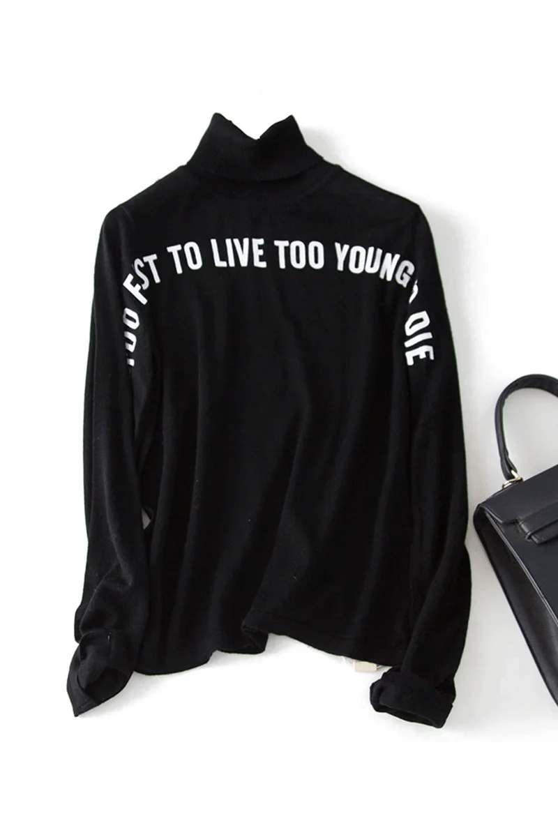 Sweaters Womens Fashion Turtleneck Wool High Street Women Sweater and Pullovers 2021 Autumn Winter Letter Knit Top
Sweaters Womens Fashion Turtleneck Wool High Street Women Sweater and Pullovers 2021 Autumn Winter Letter Knit Top