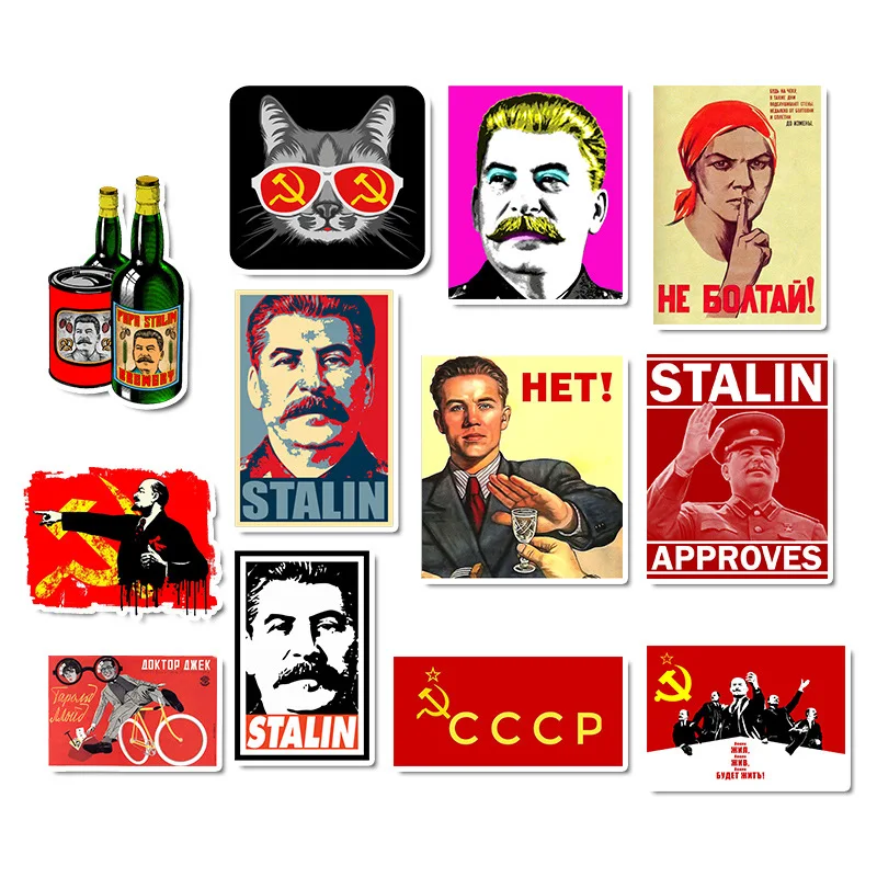 50PCS/Pack Mixed Soviet Union Stalin USSR CCCP HET Stickers Skateboard Luggage Laptop Guitar Funny Graffiti Retro Sticker
50PCS/Pack Mixed Soviet Union Stalin USSR CCCP HET Stickers Skateboard Luggage Laptop Guitar Funny Graffiti Retro Sticker