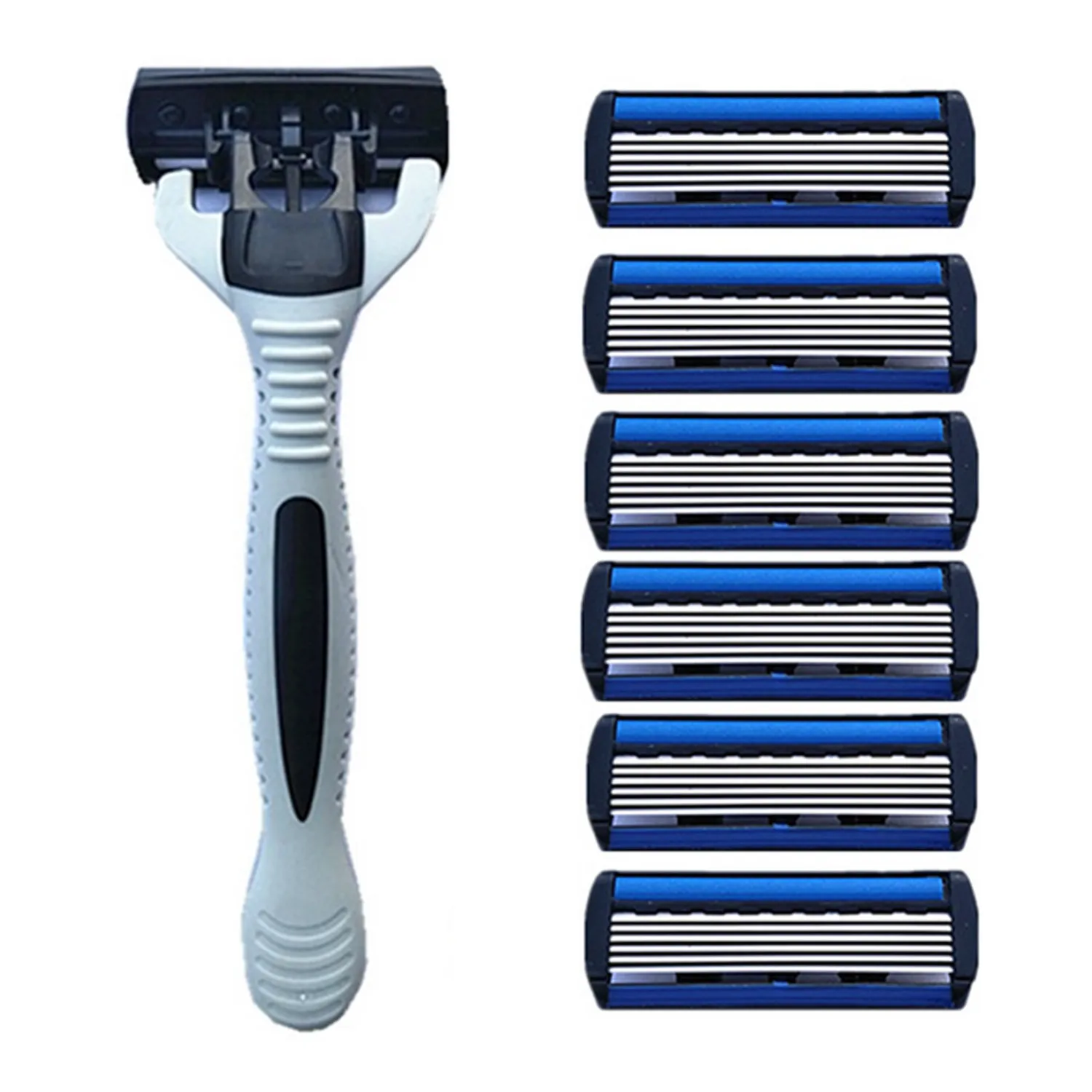 Традиционный ручной набор для бритья бороды, 1 шт., стойка для бритвы + 6 шт., 6-слойное лезвие для бритвы, Заправка для мужчин, триммер для мальч... 
Традиционный ручной набор для бритья бороды, 1 шт., стойка для бритвы + 6 шт., 6-слойное лезвие для бритвы, Заправка для мужчин, триммер для мальч...