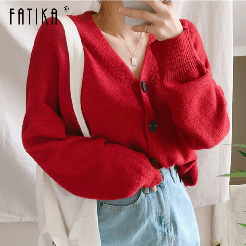 Fatika Women Cardigans Autumn Spring Sexy V Neck Cardigans Knitted Button Single Breasted Fashion Korean Loose Tops
Fatika Women Cardigans Autumn Spring Sexy V Neck Cardigans Knitted Button Single Breasted Fashion Korean Loose Tops