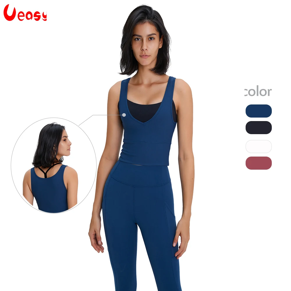 Ueasy Women Yoga Vest Gym Sports Shirts Fitness Running Short Tank Tops Shockproof Gathered Navel Solid Exercise Athletic Tops
Ueasy Women Yoga Vest Gym Sports Shirts Fitness Running Short Tank Tops Shockproof Gathered Navel Solid Exercise Athletic Tops
