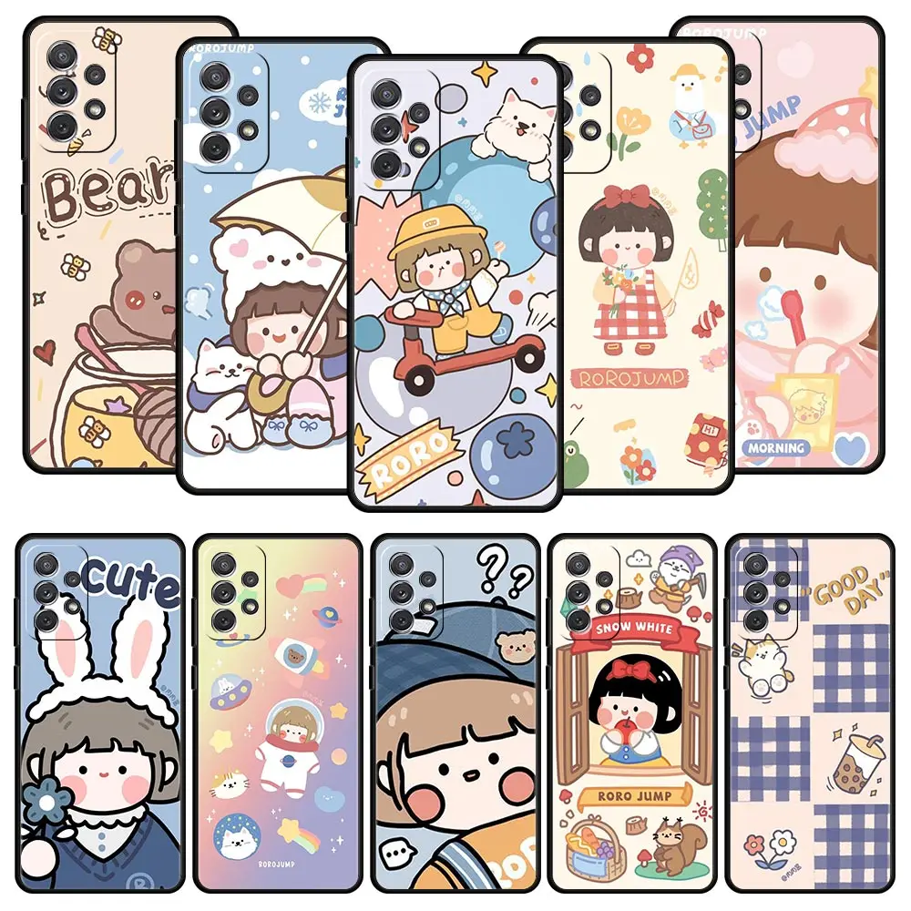 Case For Samsung Galaxy A12 A51 A52 A71 A21s A72 A41 A11 A01 A91 A32 5G A02s Black Soft Phone Cover Cute Cartoon Girl Luxury 
Case For Samsung Galaxy A12 A51 A52 A71 A21s A72 A41 A11 A01 A91 A32 5G A02s Black Soft Phone Cover Cute Cartoon Girl Luxury