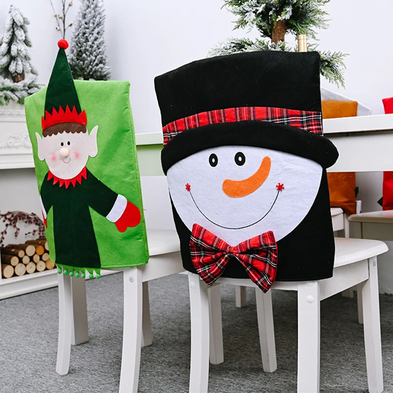 Chair Covers Christmas Santa Snowman Claus Chair Back Cover Christmas Dining Dinner Table Decoration New Year Party Supplies 
Chair Covers Christmas Santa Snowman Claus Chair Back Cover Christmas Dining Dinner Table Decoration New Year Party Supplies