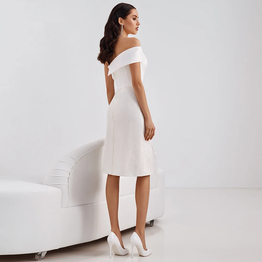 Charming Boat Neck Knee Length Cocktail Dress 2021 Off the Shoulder Homecoming Gowns Special Occasion Dress 
Charming Boat Neck Knee Length Cocktail Dress 2021 Off the Shoulder Homecoming Gowns Special Occasion Dress