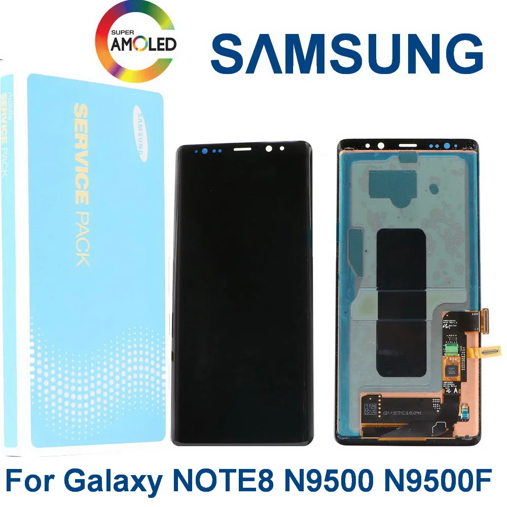 Фото Оригинальный SUPER AMOLED дисплей для SAMSUNG Galaxy Note 8 ЖК N950 N950F сенсорный экран запасные