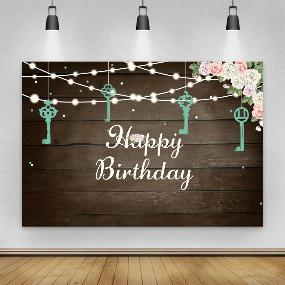 Happy Birthday Wooden Board Floor Photography Backdrops Lock Keys Decoration Newborn Baby Shower Brown Wood Photo Background
Happy Birthday Wooden Board Floor Photography Backdrops Lock Keys Decoration Newborn Baby Shower Brown Wood Photo Background