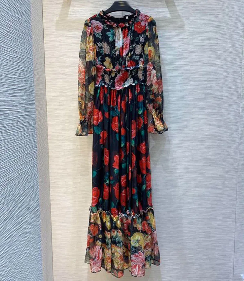 Женское длинное платье с цветочным принтом, модельное платье из 2021 шелка с длинным рукавом и оборками, праздничное платье в богемном стиле с... 
Женское длинное платье с цветочным принтом, модельное платье из 2021 шелка с длинным рукавом и оборками, праздничное платье в богемном стиле с...