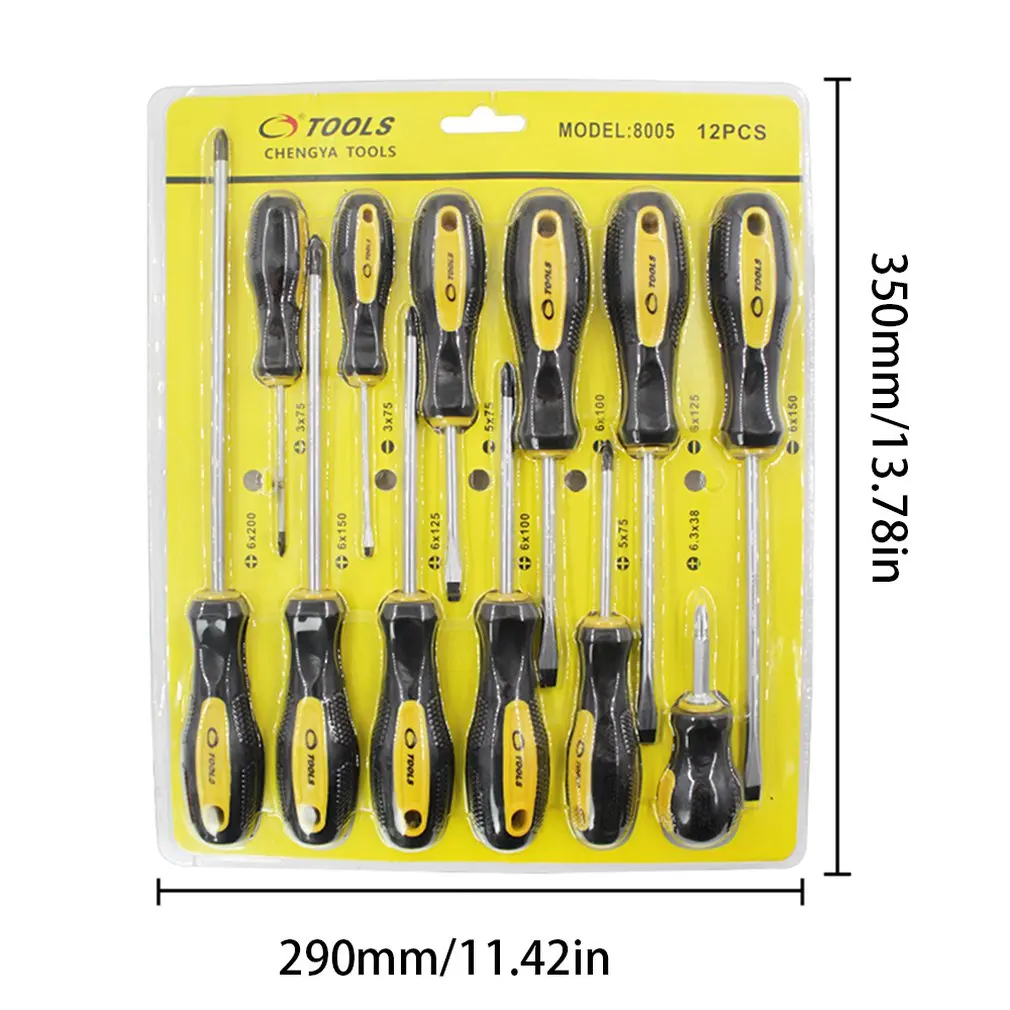 8/12 pcs Screwdriver Combination Set Rubber Handle Phillips Screwdriver Screw Screwdriver Multi-Function Home Repair Tools Set
8/12 pcs Screwdriver Combination Set Rubber Handle Phillips Screwdriver Screw Screwdriver Multi-Function Home Repair Tools Set