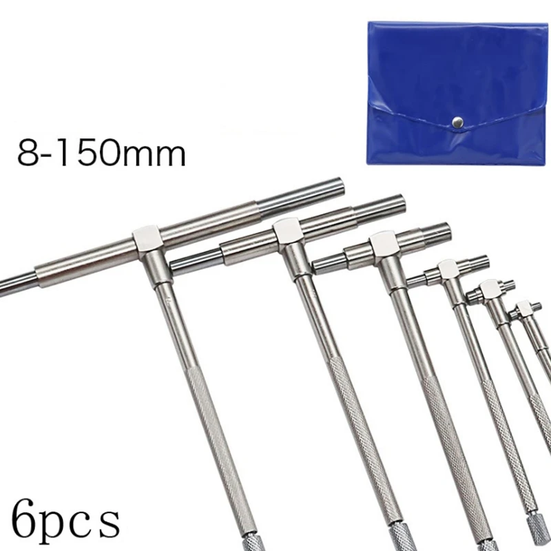 6 Pcs Precision Telescoping Gage Set 5/16inch - 6inch Range T-Bore Hole Gauges with Pouch
6 Pcs Precision Telescoping Gage Set 5/16inch - 6inch Range T-Bore Hole Gauges with Pouch