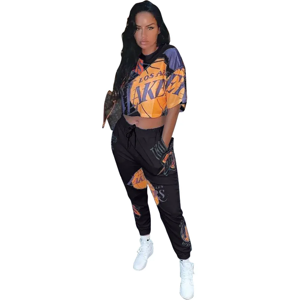 SSEURAT Letter Print Two 2 Piece Set for Women Active Sportwear Tracksuit Outfits Shorrt Sleeve Tee + Jogger Pants Set 2021
SSEURAT Letter Print Two 2 Piece Set for Women Active Sportwear Tracksuit Outfits Shorrt Sleeve Tee + Jogger Pants Set 2021