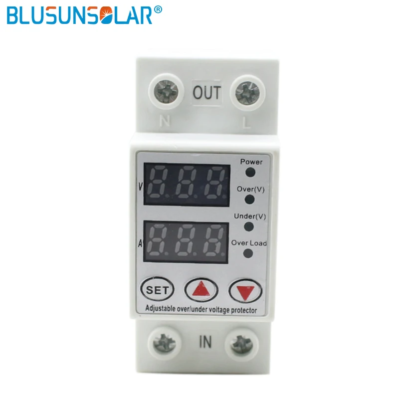 Blusunsolar 1-63A 270V Din Rail Adjustable Over Voltage and Under Voltage Protective Device Protector Relay TOMZN TOVPD
Blusunsolar 1-63A 270V Din Rail Adjustable Over Voltage and Under Voltage Protective Device Protector Relay TOMZN TOVPD