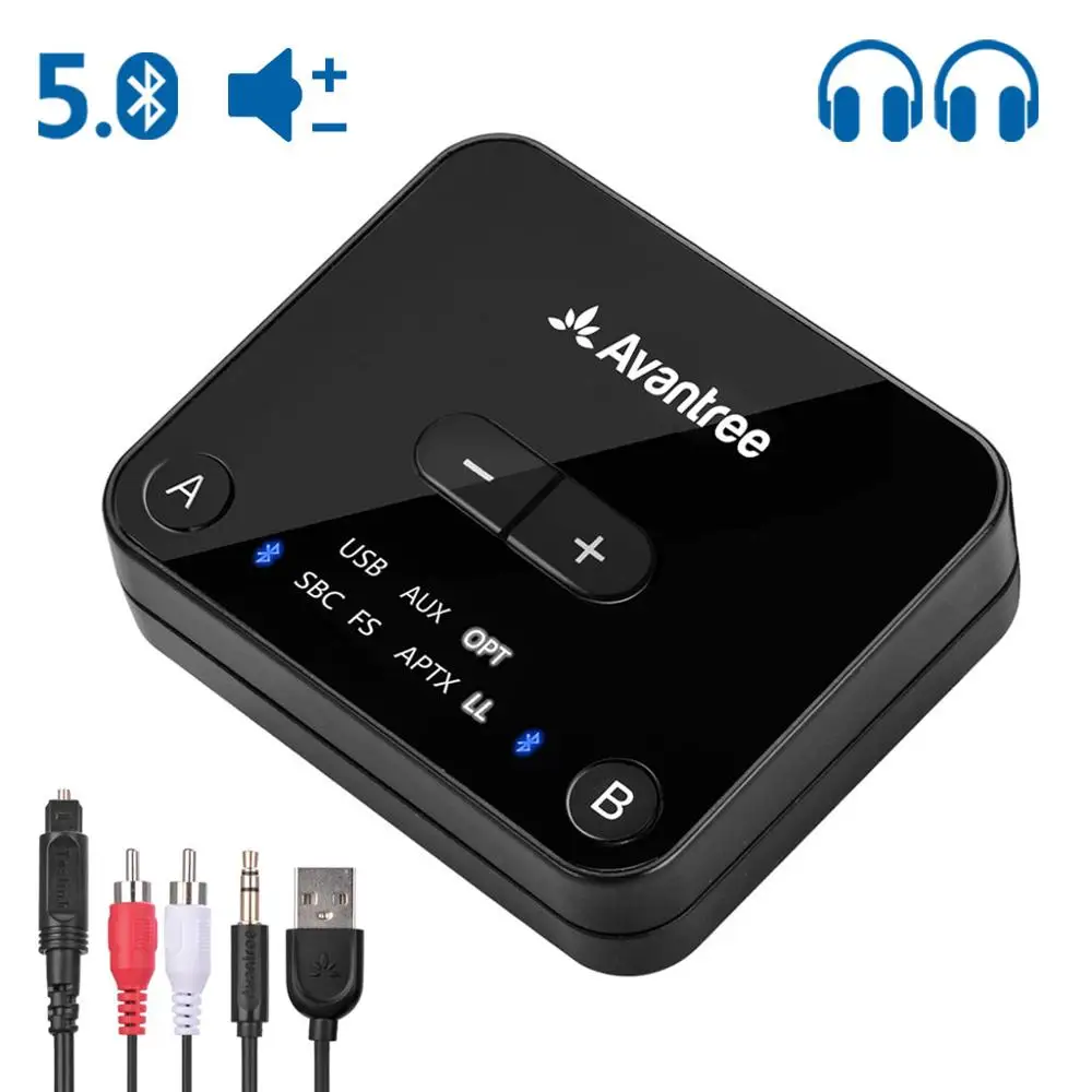 Передатчик Bluetooth 5 0 для ТВ и ПК с регулятором громкости беспроводной аудиоадаптер