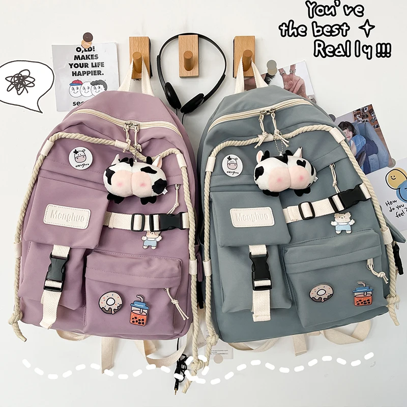 Girl College Student Backpack Cute Nylon Women School Bag Harajuku Lady Kawaii Backpack Female Fashion Badge Bag Book Trendy 56
Girl College Student Backpack Cute Nylon Women School Bag Harajuku Lady Kawaii Backpack Female Fashion Badge Bag Book Trendy 56