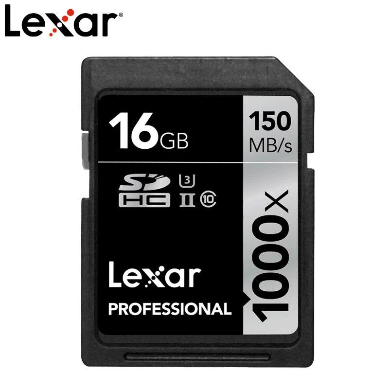 

Original Lexar Professional High Speed 1000x 150MB/s 16GB SD SDHC UHS-II U3 Flash Memory Card For 1080p 3D 4K Digital Camera