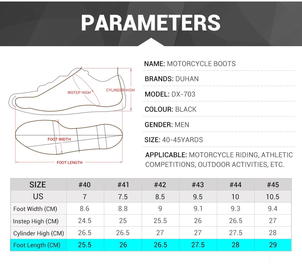 DUHAN Motorcycle Boots Men Mesh Motorcycle Shoes Motocross Off-Road Racing Riding Boots Moto Botas Biker Paste Motorbike Shoes
DUHAN Motorcycle Boots Men Mesh Motorcycle Shoes Motocross Off-Road Racing Riding Boots Moto Botas Biker Paste Motorbike Shoes