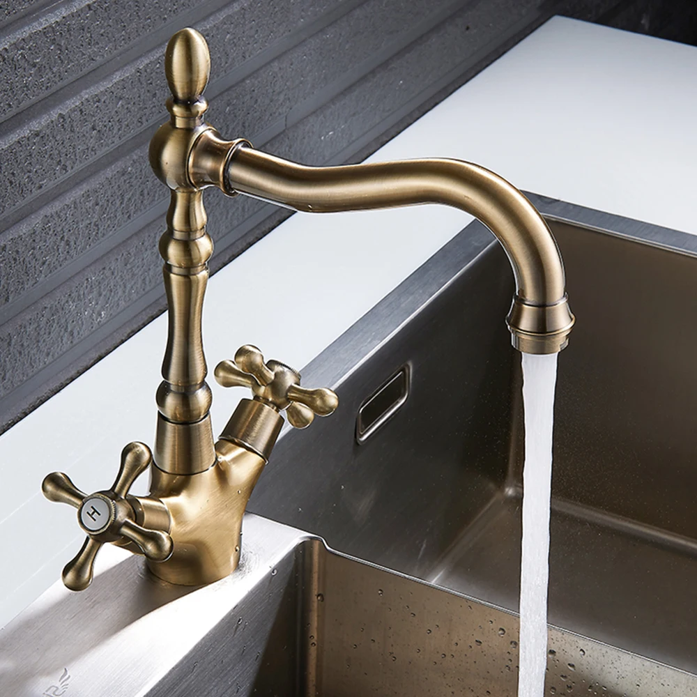 Classic Bathroom Sink Faucet Tap Antique Basin Brass Faucets Rotate Single Handle Hot Cold Water Mixer Taps Bathroom Accessories
Classic Bathroom Sink Faucet Tap Antique Basin Brass Faucets Rotate Single Handle Hot Cold Water Mixer Taps Bathroom Accessories