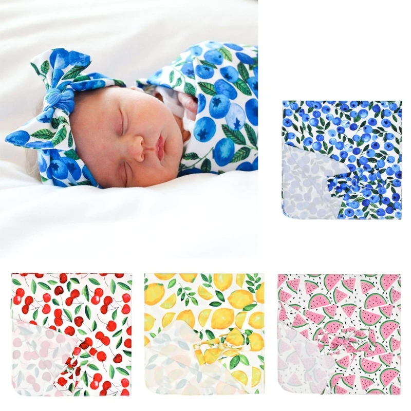 2 Pcs/Set Newborn Baby Receiving Blanket Headband Set Infant Fruit Printed Swaddle Wrap Sleeping Bag Hair Band G2AE
2 Pcs/Set Newborn Baby Receiving Blanket Headband Set Infant Fruit Printed Swaddle Wrap Sleeping Bag Hair Band G2AE